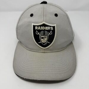 Vintage Los Angeles Raiders Hat Cap Strap Back Drew Pearson Gray Black NFL